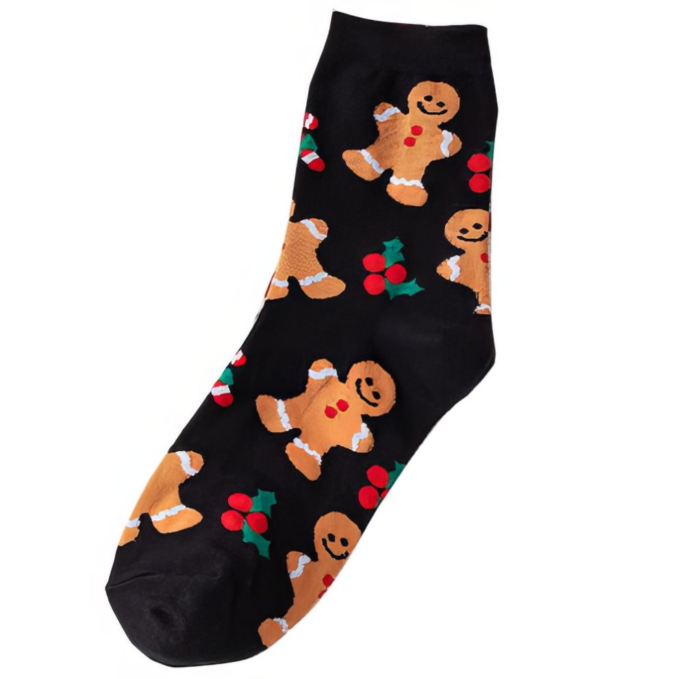 Chaussettes De Noël Moches Drôles Pour Femme - Coton, Motifs Festifs, Taille Unique élastique