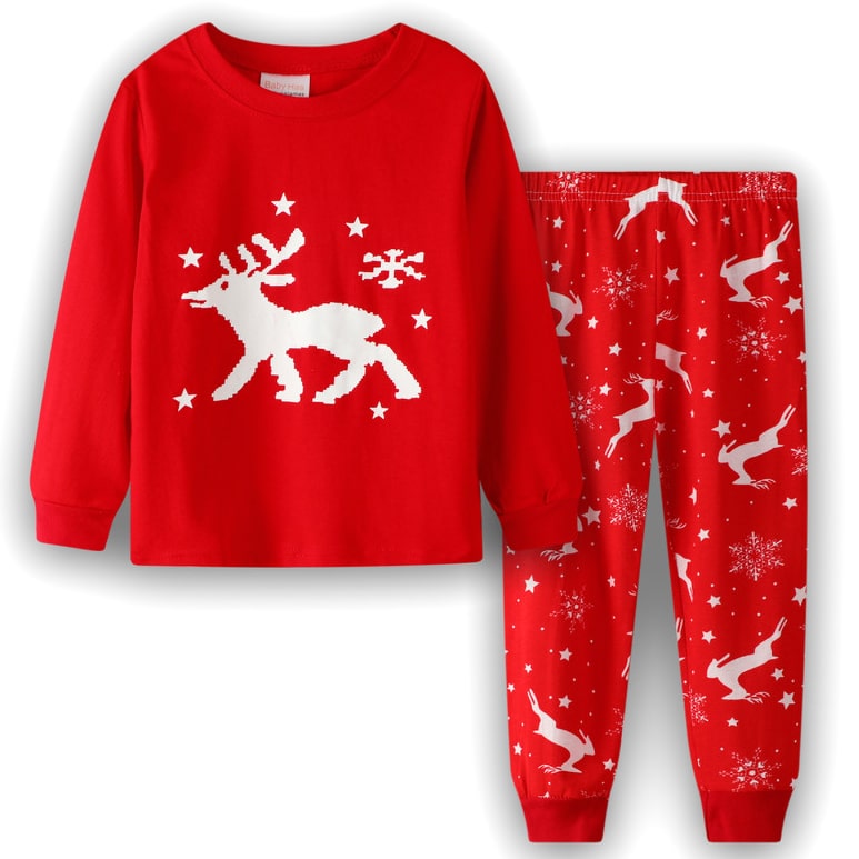 Ensemble Pyjama De Noël Enfant Rouge « La Renne De Noël