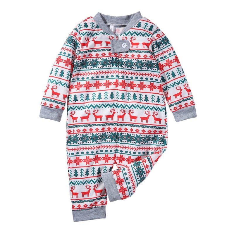 Pyjama De Noël Famille « Cerfs, Sapins, Flocons »
