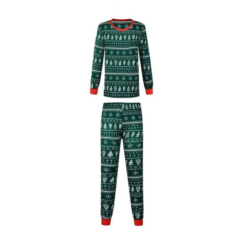 Pyjama De Noël Famille Vert « Sapins De Noël »